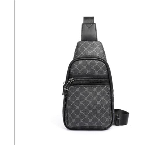 Men Males Sling Chest Purse Classic GXD Printed Leather Crossbody Shoulder Business Casual Fashion Backpack Daypack Bags Small