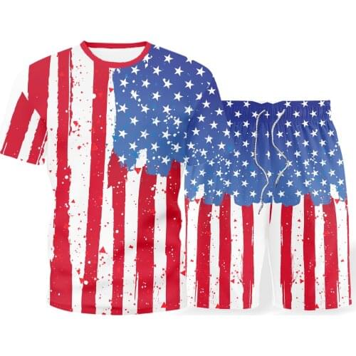 2021 Men Sets Casual Summer Men Sporting Tracksuit Printe T Shirt 2 Pieces Shorts Jogger Male Sports Suit Harajuku Streetwear