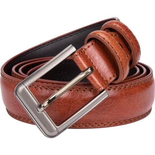 3.3cm/3.6cm Brand Genuine Leather Pin Buckle Vintage Casual Mens Belt Red Brown Cowboy Jeans Belt Strap Cintos Thin Narrow belt
