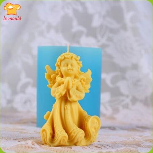 3D Praying Angel Silicone Molds Chocolate Little Angel Soap Mould Resin Handmade Candle Silicone Mold