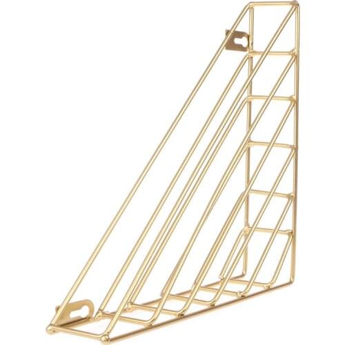 Nordic Geometric Iron Magazine Storage Rack Wall Basket Home Organizer Decor New P9YA