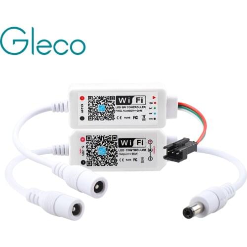 DC5V 12-24V LED SPI Controller WiFi wireless APP control for WS2811 SK6812 WS2812B Pixel Strip DC5-28V Dimmer for single color