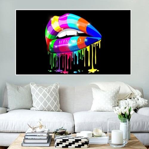 Street Graffiti Wall Art Canvas Prints Abstract Sexy Lips Pop Art Wall Paintings Print On Canvas Modern Wall Home Decor Cuadros