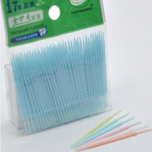 100Pcs/bag Dental Floss Interdental Toothpick Brush Double Head Teeth Stick Dental Oral Care Bamboo Eco-friendly Products