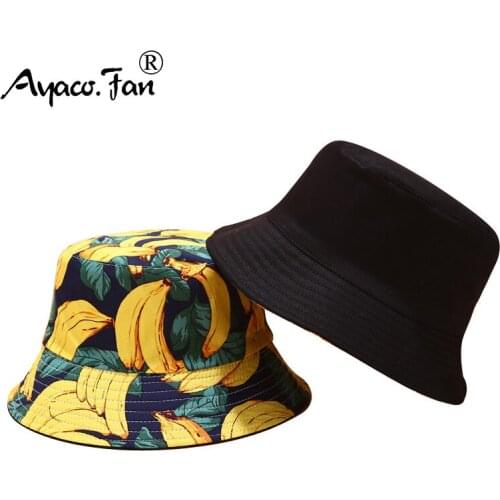 3D Dye Fruit Print Women Bucket Hat Two Side Wear Sunhat Men Outdoor Travel Beach Caps Fishermen Hats Unisex Hip Hop Female Cap
