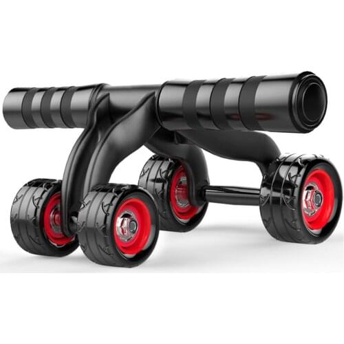 4-Wheel Abdominal Rebound Wheel AB Roller Fitness Equipment for Home Gym Training Men Women Exercise Workout Resistant Band