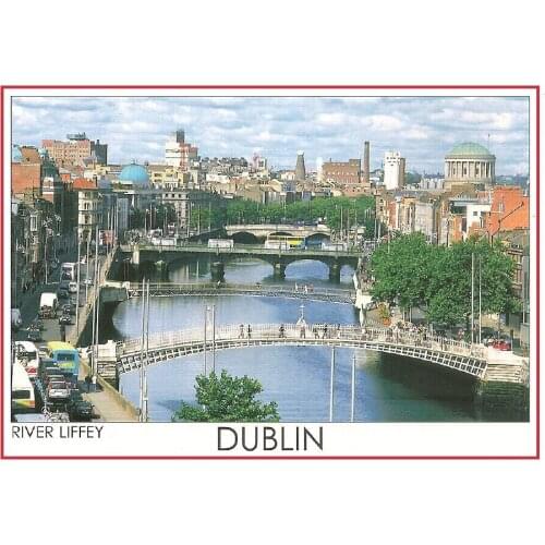 78*54*3mm Dublin River Liffey Metal Wrapped Souvenir Fridge Magnets 20336 Rigid Plate Tourist Memories