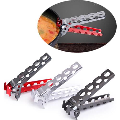 SUNDICK Anti-Scald Pot Pan Bowl Gripper Outdoor Handle Holder Clip Camping Cookware Handle Holder Clip Clamps Camping Supplies