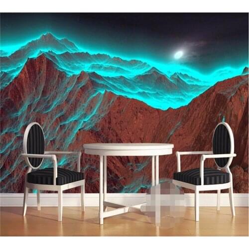 Beibehang Custom photo wallpaper luxury quality high-definition night mountain radiation strange green nature 3d big background