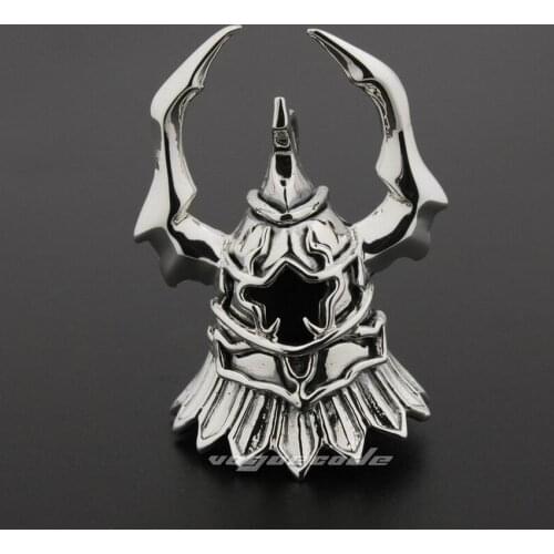 Black Knight Dard Lord Helmet 925 Sterling Silver Mens Biker Rock Punk Pendant 8N018