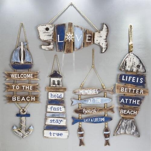 Hanging Sign Wooden Fish Signs Home Decorations Wood Pendant Door Decoration Festival Ornament Wooden Door Decorations Retro sty