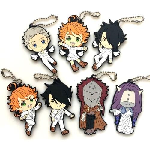 The Promised Neverland Original Japanese anime figure rubber mobile phone charms keychain strap D452