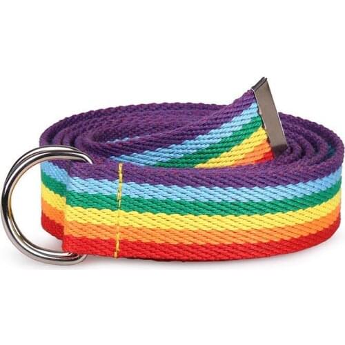 Exquisite Waist Belt For Women Lady Pretty Canvas Trendy Rainbow Colors Thin Skinny Waist Belt Dress Accessory Clothes