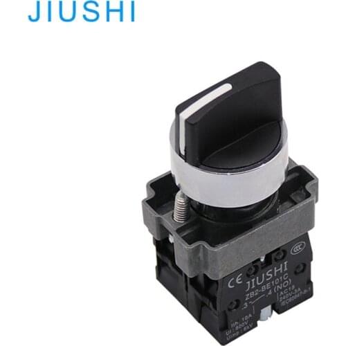 JIUSHI XB2-BD33 22mm rotary switch high quality 3 position selector switch 2NO