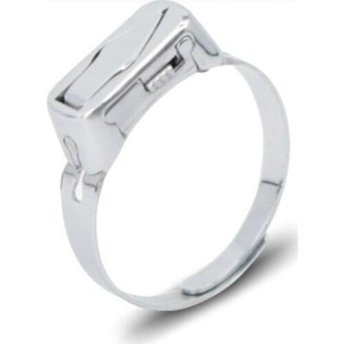 Ladies Stainless Steel Self-defense Ring Hidden Weapon with Knife Personality Pattern, Original Anti-wolf Artifact Hidden Weapon