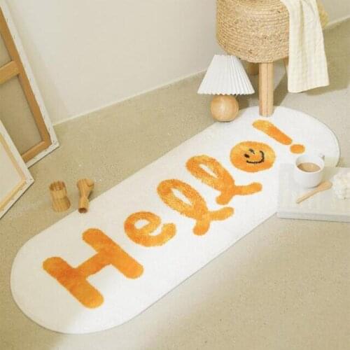 Entrance Doormats Flannel Material Anti-Slip Hallway Letter Rectangle Carpet Bedroom Kitchen Floor Rug Bath Mat Home Decor