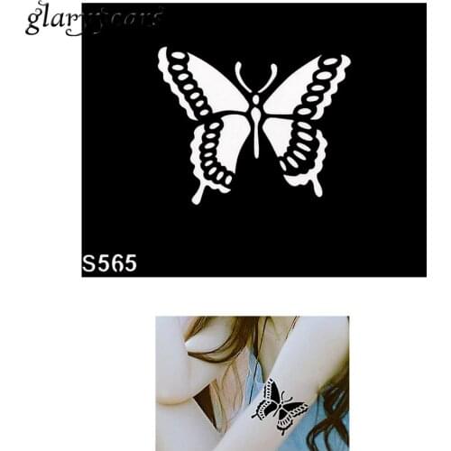 Cool 1 Piece Small Indian Henna Tattoo Stencil DIY Health Women Body Art Butterfly Design Henna Tattoo Stencil Sexy Product S565