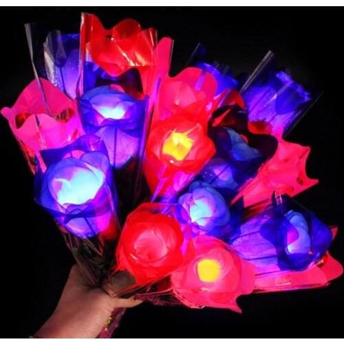 40%HOT1Pc Glow in Dark LED Light Artificial Rose Flower Girl Romantic Gift Holiday Toy