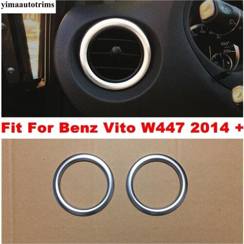 Car Matte Interior Fit For Mercedes-Benz Vito W447 2014 - 2019 Dashboard Side Air Condition AC Vent Outlet ABS Cover Trim 2PCS