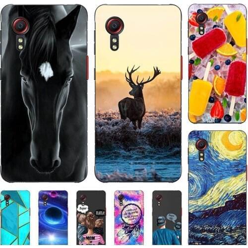 Fashion Bumper Cute Case For Samsung Galaxy X Cover 5 G525F SM-G525F 5.3" Case Soft Silicone Cat Horse Flower Cover Back Shell
