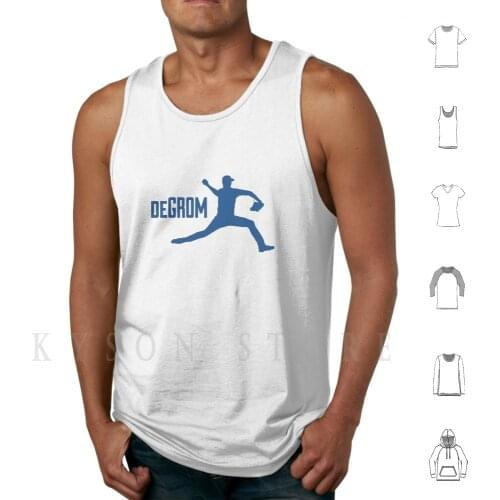 Degrom ( Blue ) Tank Tops Vest 100% Cotton Degrom Jacob Degrom Big Sexy Baseball Mets New York Queens Bronx