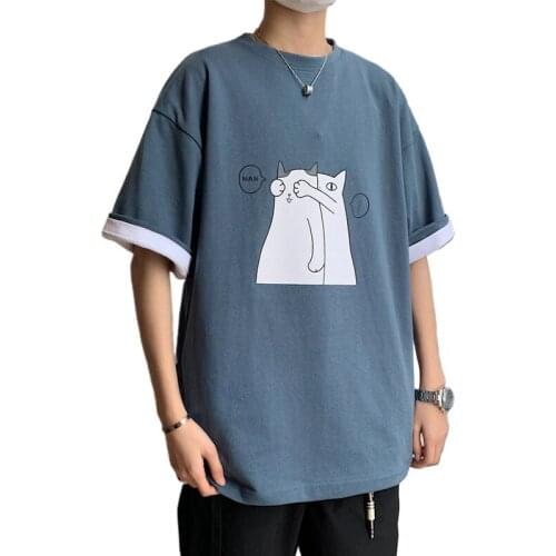 2020 Men Carton Printed Summer Tshirts Men Couple O-Neck T-Shirt Casual Fashion Korean Clothing Tshirt New Tees