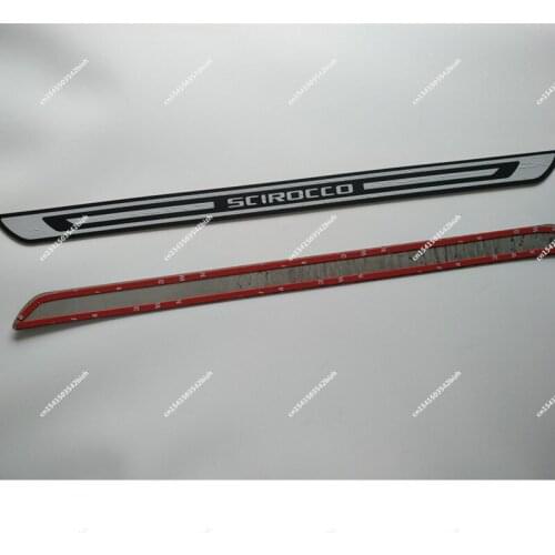Carbon Fiber Look for Volkswagen Scirocco MK3 2009-2018 Stainless Steel Scuff Plate Door Sill Cover Sticker Car Accessories