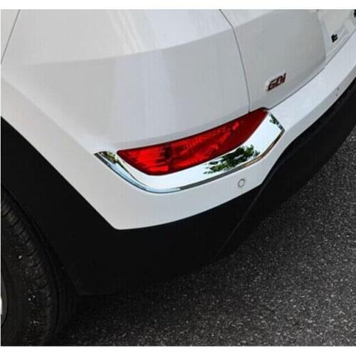 FIT FOR HYUNDAI TUCSON TL 2015 2016 CHROME REAR FOG REFLEX LIGHT LAMP COVER BUMPER TRIM DECORATION STRIP STYLING MOLDING