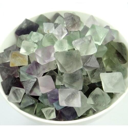 Natural stone Octahedral Cube Small Stones Fluorite Quartz Crystal for diy Jewelry making Pendant necklace Accessories