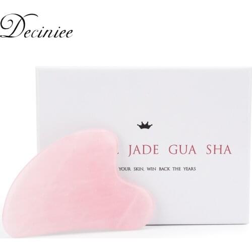 Natural Rose Quartz Jade Stone Gua sha Board Massage Face Massager Guasha Scraper Green Pressure Therapy For Face Neck Body Neck