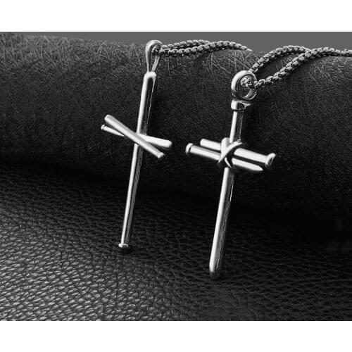 Titanium steel punk style cross pendant men and women all-match necklace with accessories