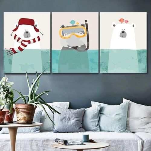 Coloring by numbers cute Bear modular painting digital paint by numbers diy digital painting diy oil painting