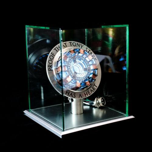 Super Iron Hero Arc Reactor MK1 Ironman Reactor Tony Pepper Potts 1:1 Scale With Plexiglass Display Box In Stock
