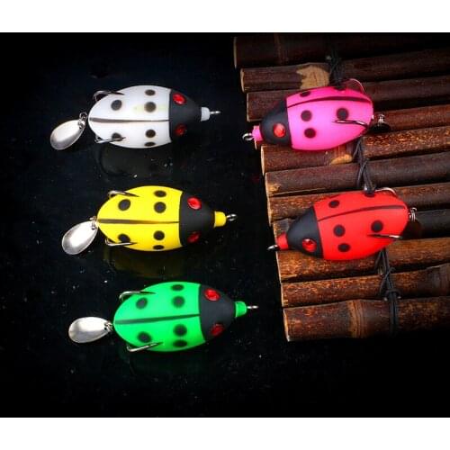 1 Pcs Bionic Ladybug Hard Bait Fishing Lure 5cm/6g Simulation Minnow Fishing Wobblers Crankbait Pesca Insect Fishing Tackle