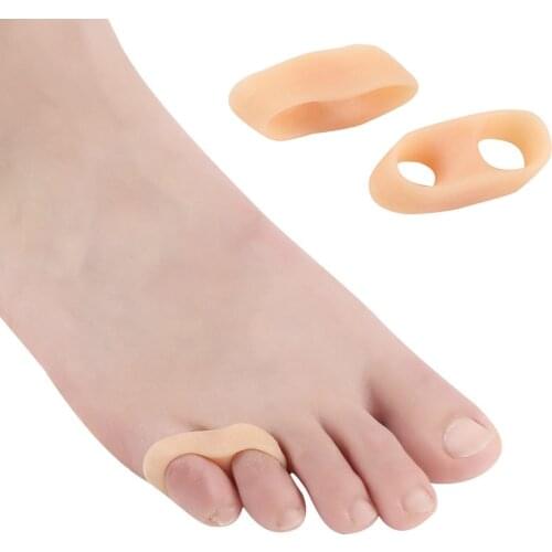 1 Pair Toe Separator 2 Holes Silicone Soft Elastic Toe Spacer Toe Straightener Nails Finger Separator for Adult