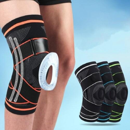 1PCS 3D Knee Pads Spring Support Silicone Sports Arthritis Kneepad Volleyball Basketball Football Patella Protector Brace Guard