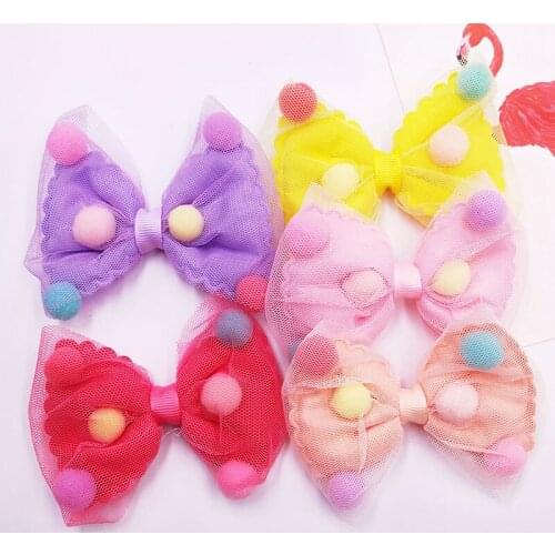 10pcs/lot 9*7cm gauze bowknot DIY handmade bowknot Appliques for childrens hair accessories
