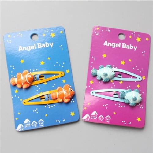 2 PCS New Design Cute Little Fish Girls Hair Accessories Kids Hairpins Children Headwear Baby Clips Headdress Princess BB Clips