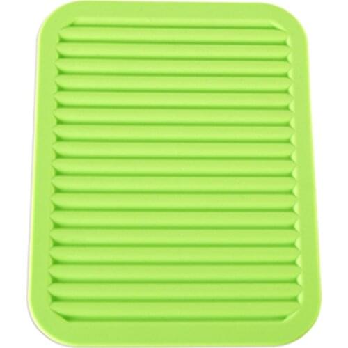 2 Pieces/Set Large Rectangular Silicone Pads Non-Slip Insulated Mats Placemat Bowl Cup Tableware Holder Table Decoration