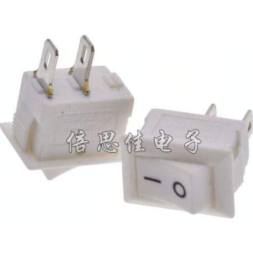 20pcs/Rocker switch KCD-101 10*15/10X15MM white 2 Pin 2 files Ship type switch