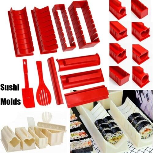 3/10PCS DIY Sushi Molds Multi-shape Sushi Making Kit Sushi Shaper Cutter Set Plastic Sushi Rice Ball Onigiri Maker Tool