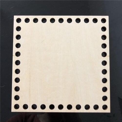 15cm 5pcs Wood Basket Bottoms Bases for Crochet Basket Square Shape DIY Knitting Wooden Stitch Home Decorations