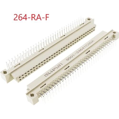 5 pcs DIN 41612 Din Connector Dual Row 64 Pin Receptacle Female Sockets Right Angle Through Hole PCB Solder 2x32 Pin