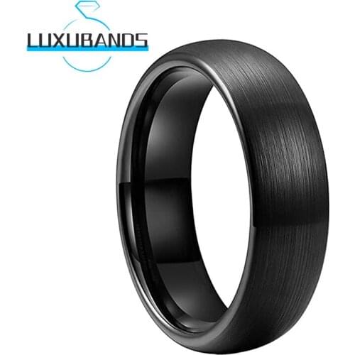 6MM Wemens Tungsten Carbide Rings For Men Engagement Bands Black Brushed Finished Comfort Fit