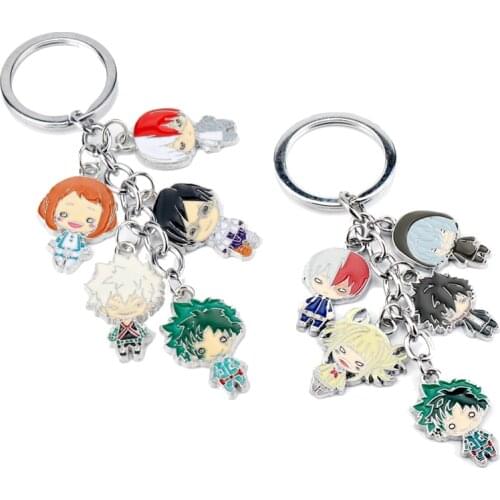 5 Pendant Anime Figure Keychain Cartoon Theme My Hero Academia Keyring Key Chain Anime Fans Backpack Bag Keyring Jewelry