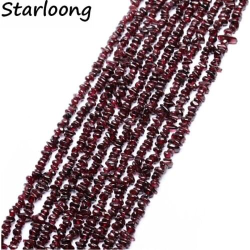 Natural Stone Beads Dark Red Garnet Irregular Beads Fit for Diy Charm Bracelet necklace Strand wholesale approx 90cm