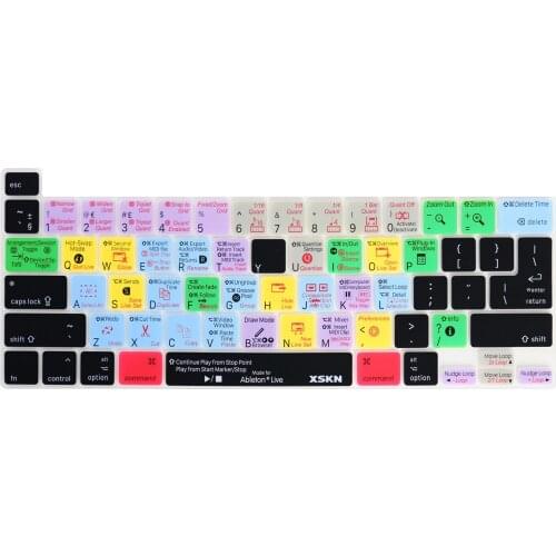 XSKN Ableton Live Shortcuts Keyboard Cover Skin for 2019 New MacBook Pro 16 inch Touch Bar A2141 US and EU Version