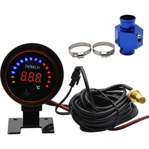Water Temp Gauge With Temperature Sensor 10mm LCD Digital Adaptor Joint Pipe Sensor Radiator For Motorcycle Truck Meter