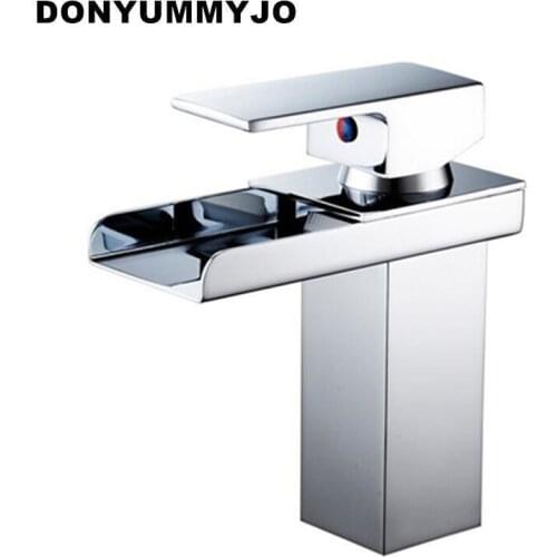 DONYUMMYJO Wholesale And Retail Deck Mount Waterfall Bathroom Faucet Vanity Vessel Sinks Mixer Tap Cold And Hot Water Tap