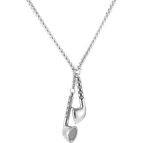 ESHUO Hip Hop Music Jewelry Headset Earplug Pendant Chain Necklace For Men Women Punk Street Rock Style Gift
